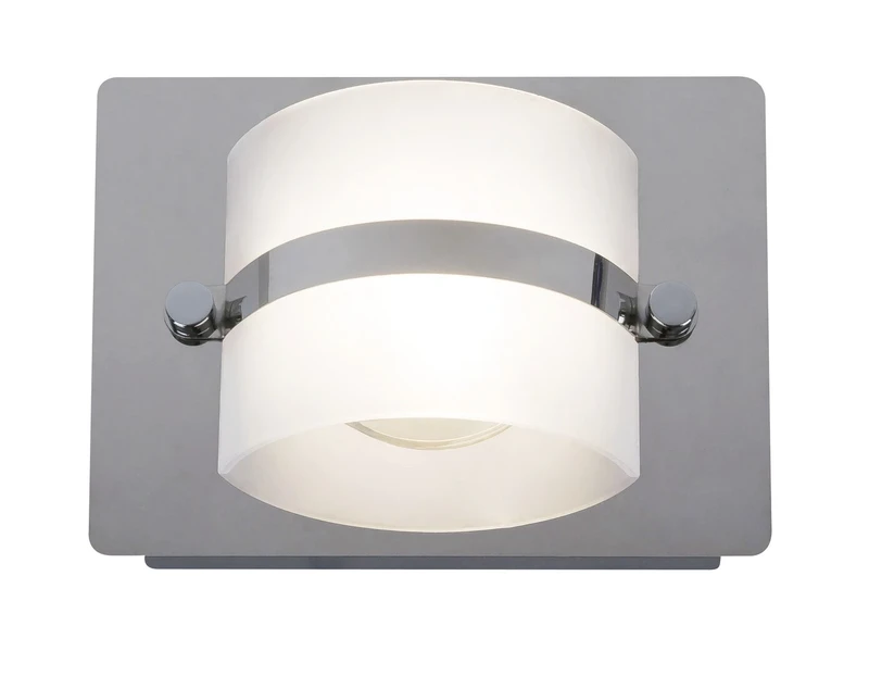 Bathroom Lighting Tony – LED wall light for bathroom in chrome with opal glass, 160×115mm, 5W, 4000K