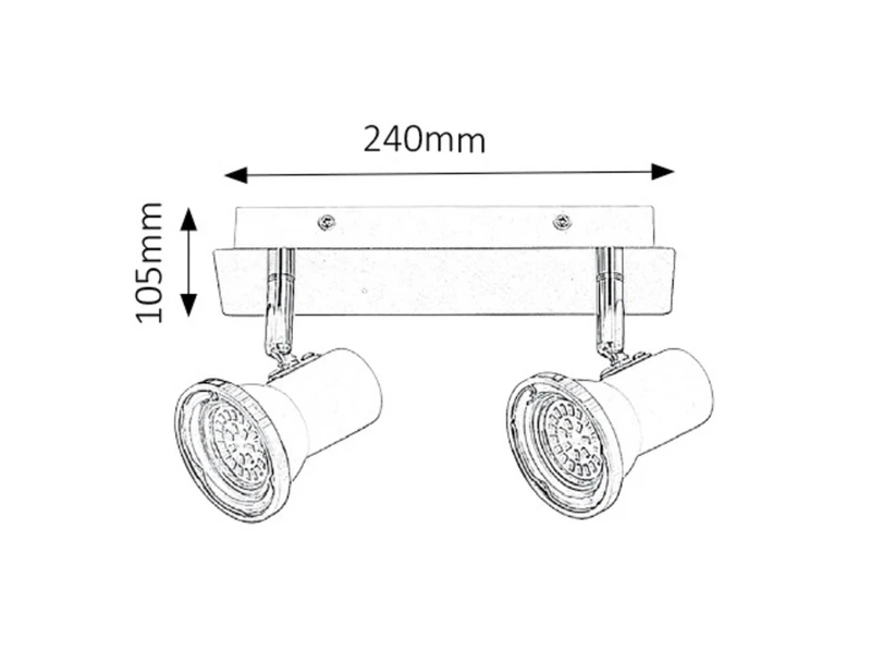 Steve – LED осветление за баня в бяло/хром, 240мм, 2×4.5W, 4000K, IP44