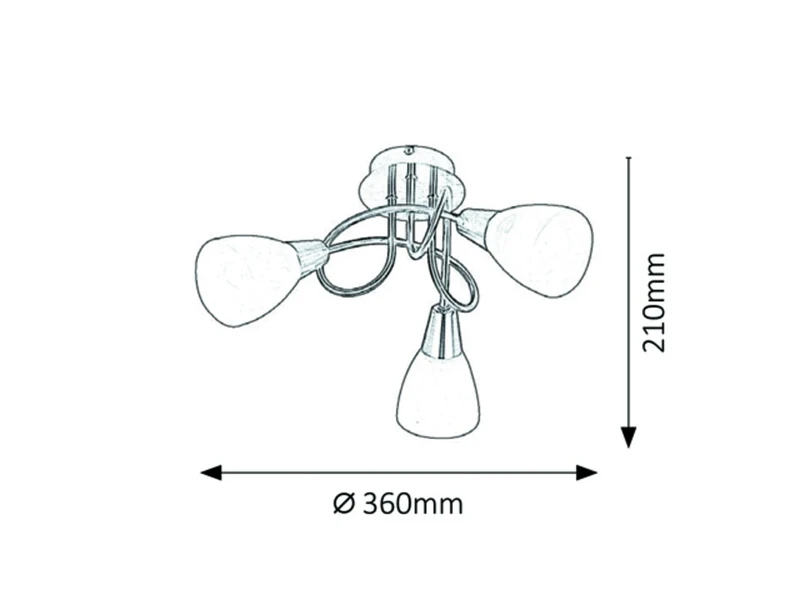 Jenna – triple ceiling light in antique bronze with white glass, Ø360mm, 3×E14