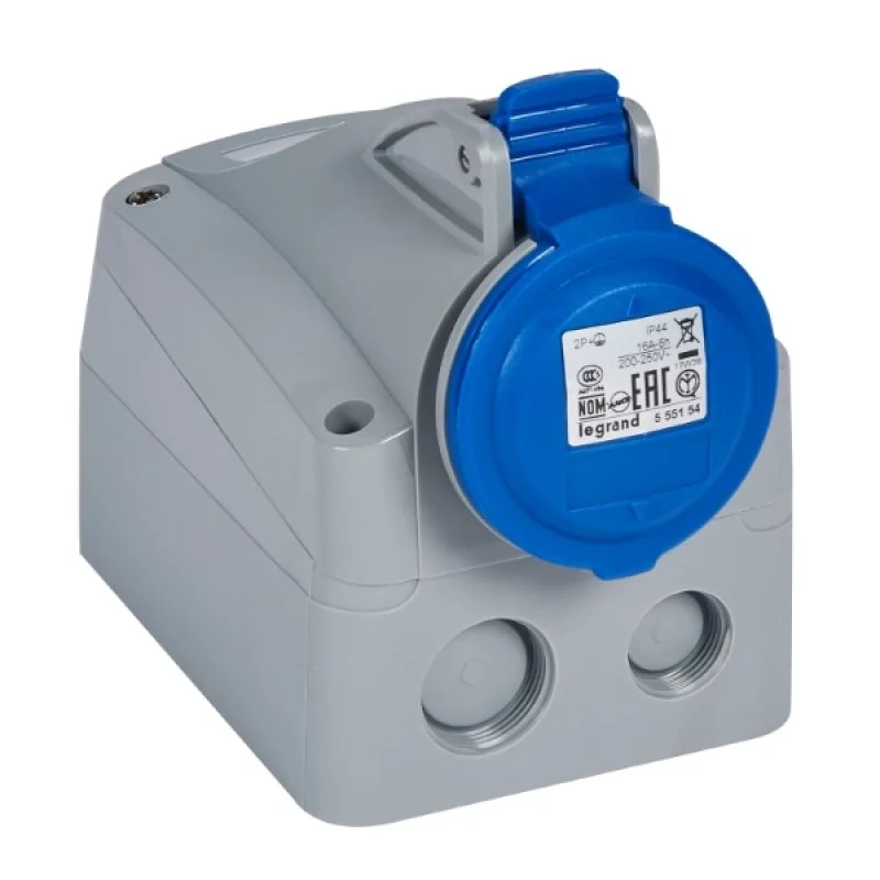 Legrand Контакт открит монтаж 2P+E 250V 16A IP44 - Legrand P17 Tempra Pro 555154