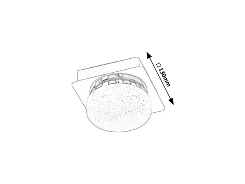 Hilary – LED плафон в хром с бяло стъкло, 130×130мм, 5W, 4000K