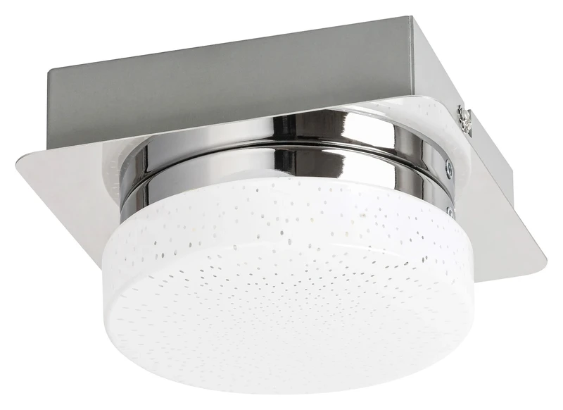 Hilary – LED плафон в хром с бяло стъкло, 130×130мм, 5W, 4000K