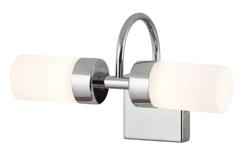 Bathroom Lighting Betty – LED wall light for bathroom in chrome with opal glass, 260mm, 8W, 4000K, IP44