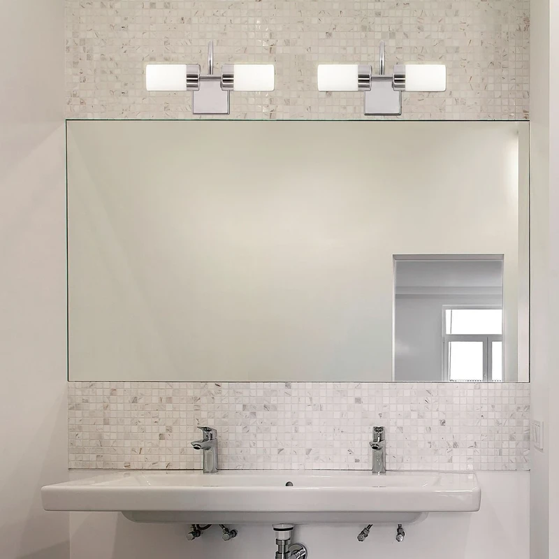 Betty – LED wall light for bathroom in chrome with opal glass, 260mm, 8W, 4000K, IP44