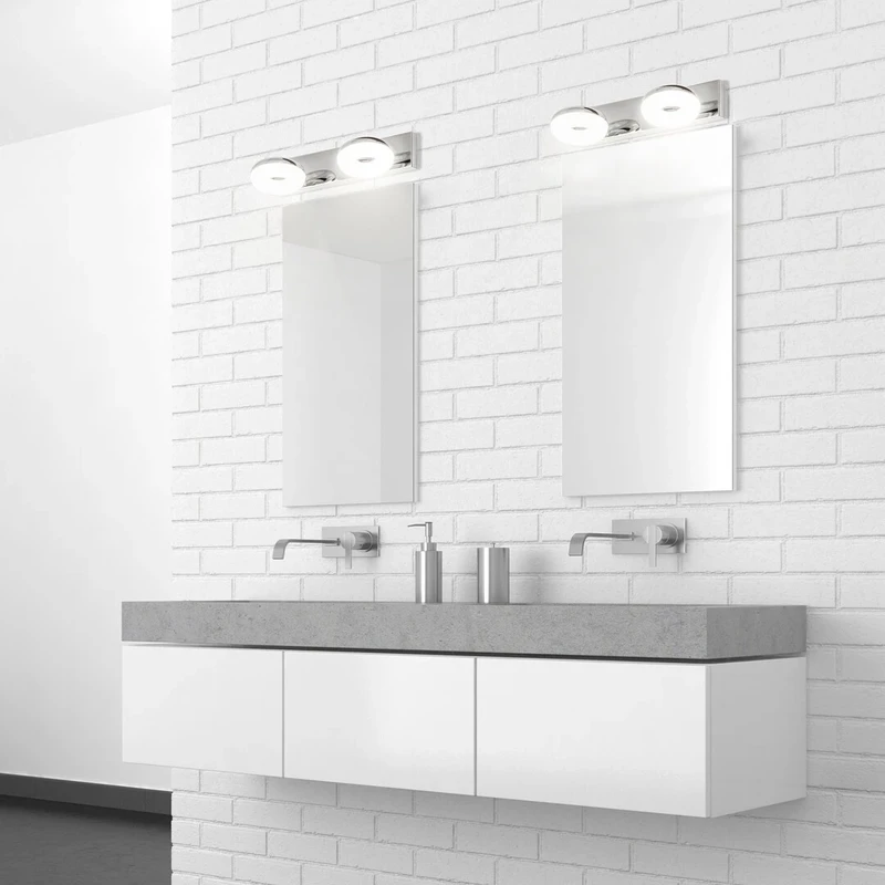 Beata – LED ceiling light for bathroom in chrome with white shade, 250mm, 10W, 4000K, IP44