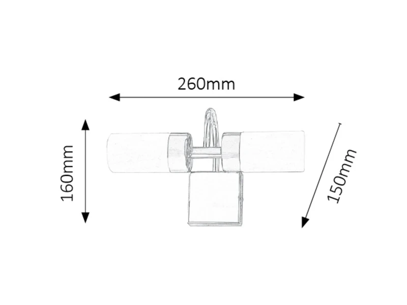 Betty – LED lighting for bathroom in bronze with white glass, 260mm, 8W, 4000K, IP44