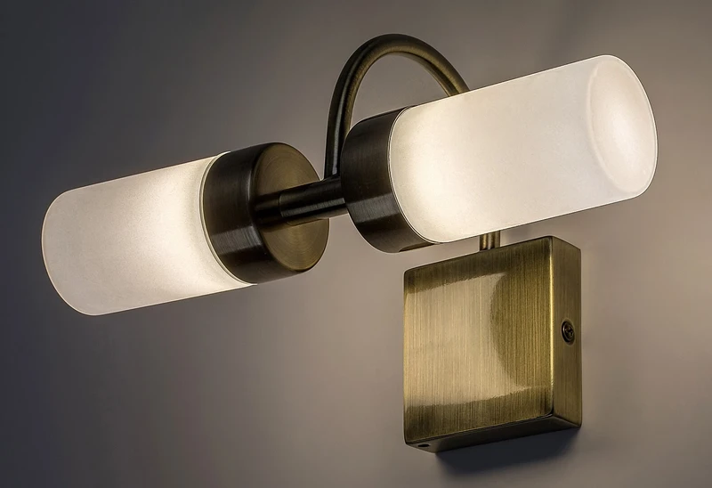 Betty – LED lighting for bathroom in bronze with white glass, 260mm, 8W, 4000K, IP44