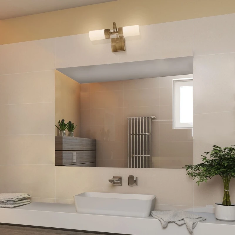 Betty – LED lighting for bathroom in bronze with white glass, 260mm, 8W, 4000K, IP44