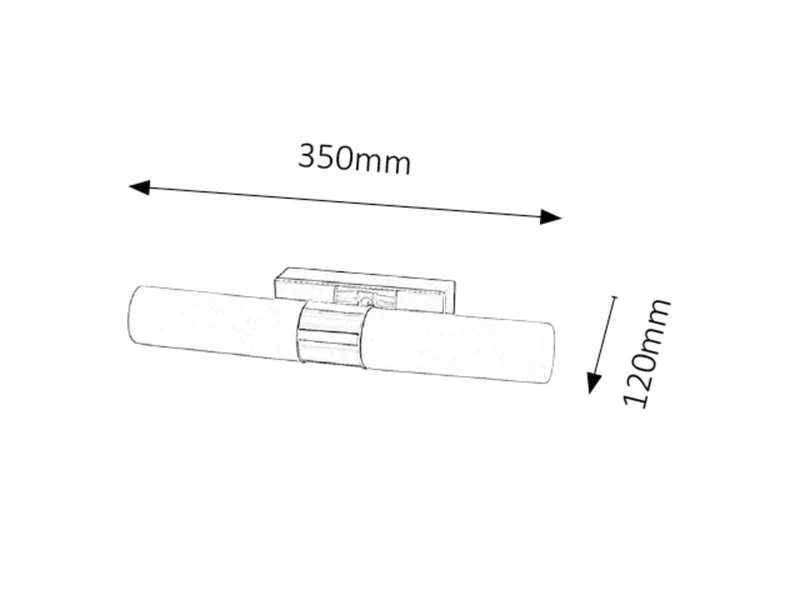 Jim – LED lighting for bathroom in chrome with white glass, 350mm, 10W, 4000K, IP44