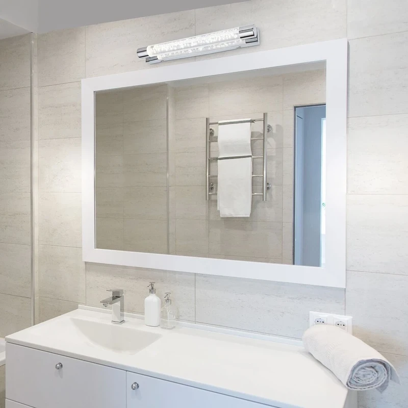 Abbey – LED wall light for bathroom in chrome, 400mm, 10W, 4000K, IP44