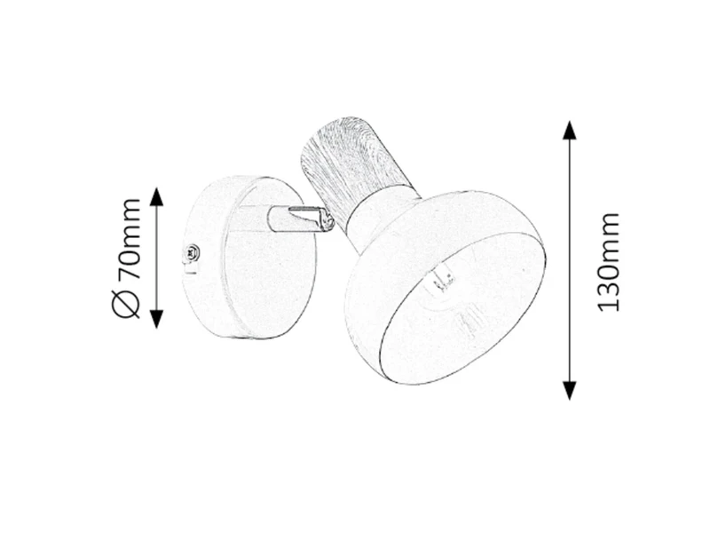 Holly – Scandinavian spotlight in white and beech, 130mm, 1×E14, IP20