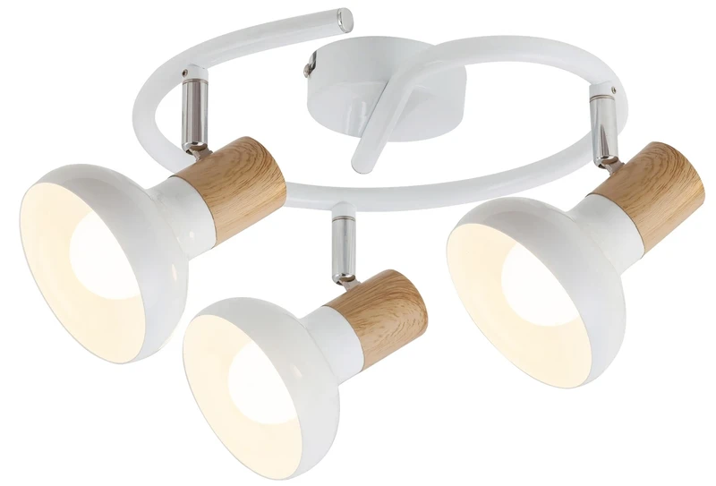 Spotlights Holly – ceiling spotlight in Scandinavian style, white metal, Ø400mm, 3×E14