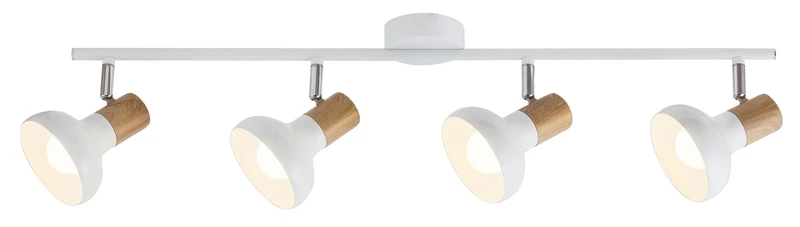 Спотове Holly – LED спот 4×E14 в бяло и бук, 720мм, скандинавски стил, IP20