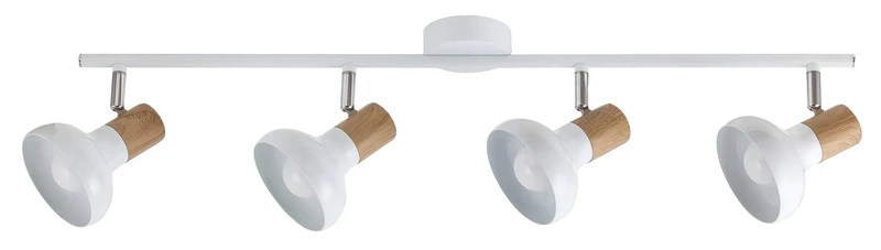 Holly – LED спот 4×E14 в бяло и бук, 720мм, скандинавски стил, IP20