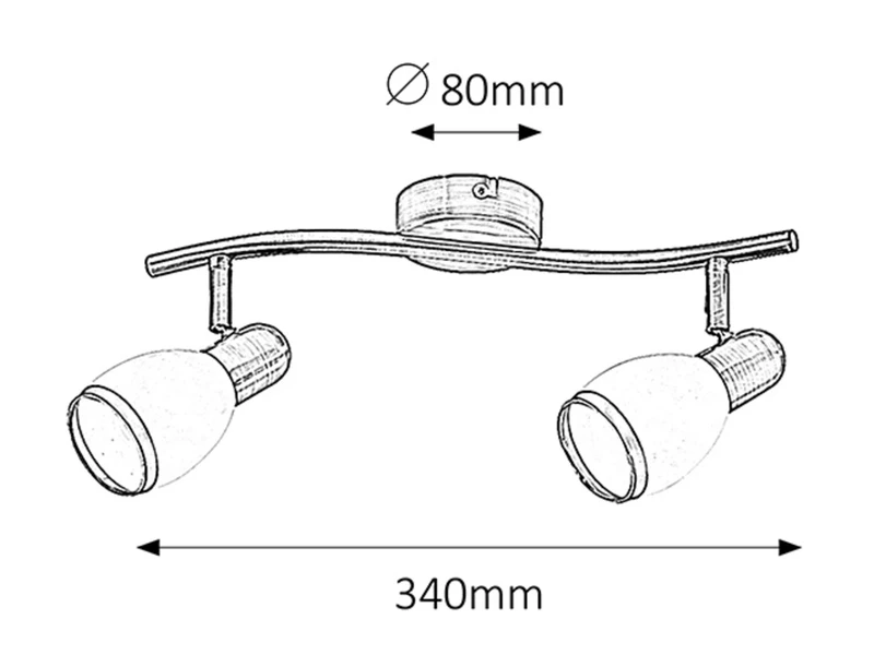 Elite – classic spotlight in bronze with white glass, 340mm, 2×E14, IP20