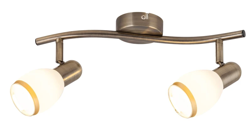 Spotlights Elite – classic spotlight in bronze with white glass, 340mm, 2×E14, IP20