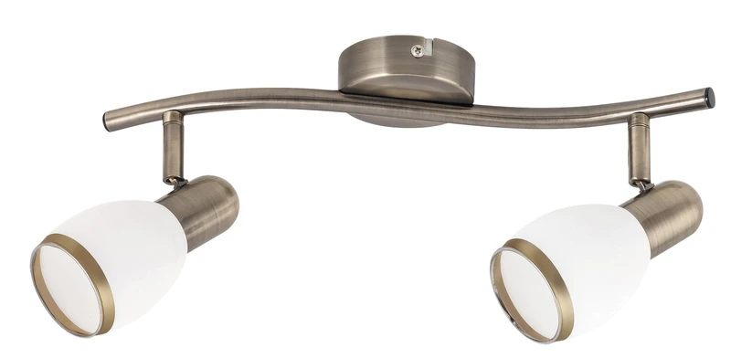 Elite – classic spotlight in bronze with white glass, 340mm, 2×E14, IP20