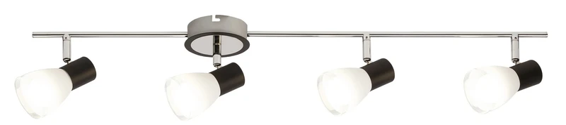 Спотове Ati – LED спот в черно с бели стъклени абажури, 790мм, 4×E14, IP20