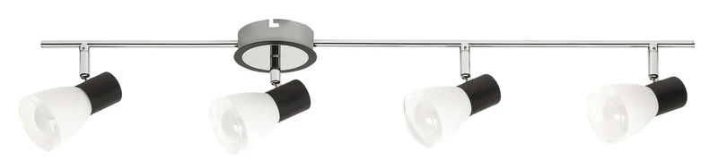 Ati – LED спот в черно с бели стъклени абажури, 790мм, 4×E14, IP20