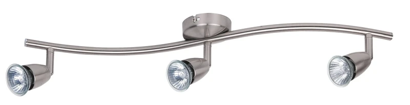 Spotlights Norman – spotlight with 3 luminaires in satin chrome, 600×80mm, 3×GU10, IP20