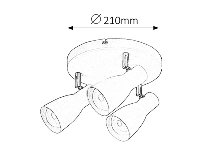 Ebony – minimalist spotlight in white, 3×E27, Ø215mm, IP20