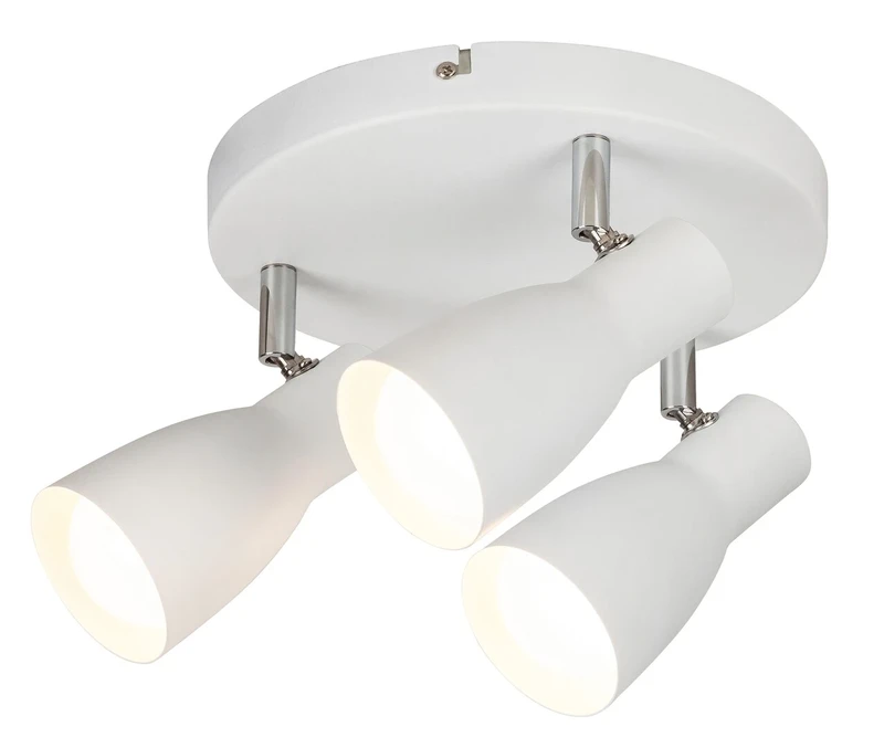 Spotlights Ebony – minimalist spotlight in white, 3×E27, Ø215mm, IP20