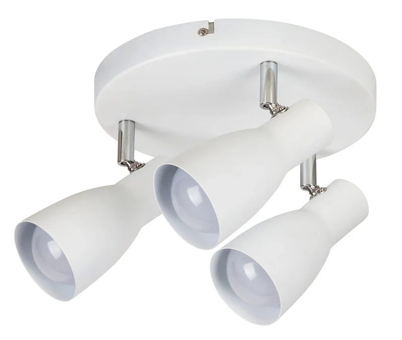 Ebony – minimalist spotlight in white, 3×E27, Ø215mm, IP20