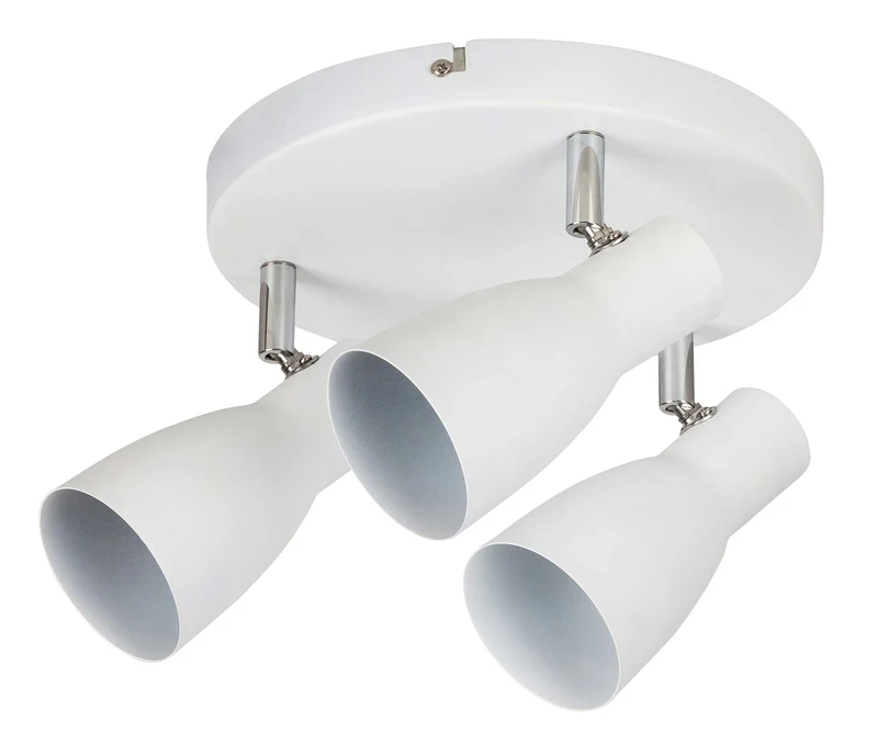 Ebony – minimalist spotlight in white, 3×E27, Ø215mm, IP20