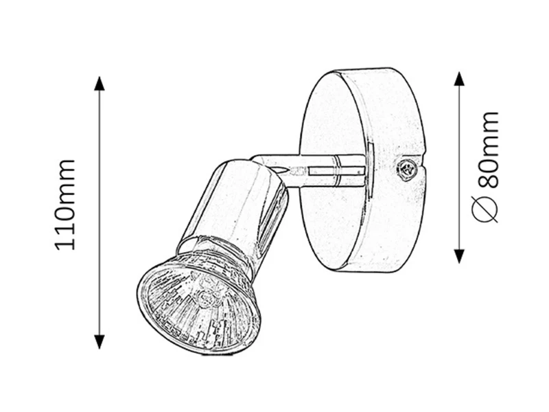 Norton – directional spotlight in chrome, GU10, 110mm, IP20