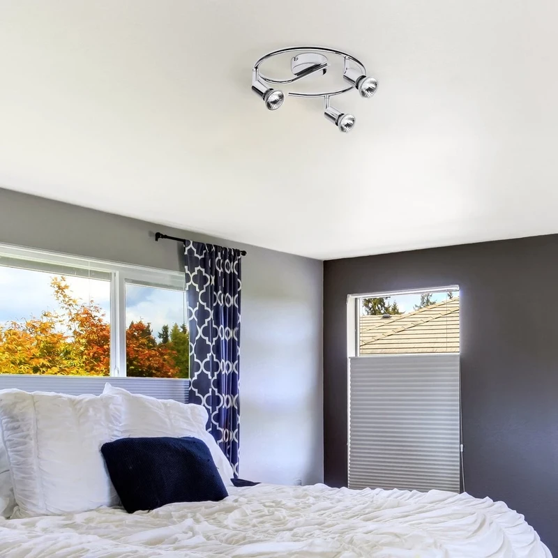 Norton – ceiling spotlight in chrome, 3×GU10, Ø250mm, IP20