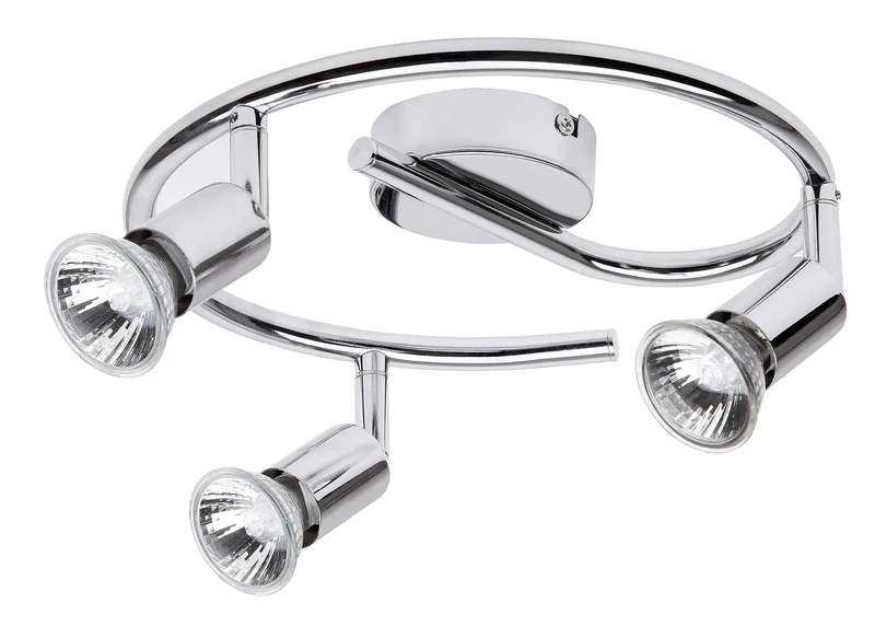 Spotlights Norton – ceiling spotlight in chrome, 3×GU10, Ø250mm, IP20