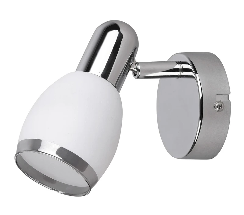 Spotlights Elite – wall spotlight in chrome with white glass, 80×130mm, 1×E14, IP20