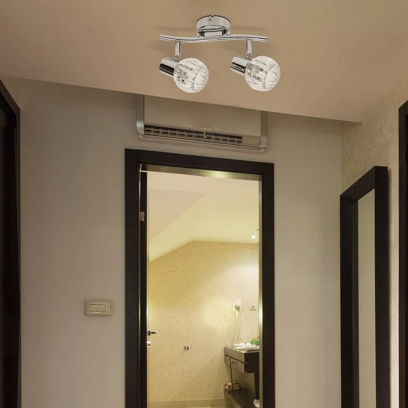 Lauren – modern spotlight in chrome with clear glass, 255mm, 2×E14, IP20