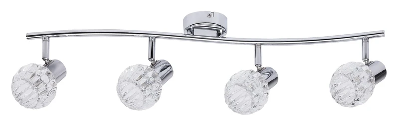 Спотове Lauren – LED спот в хром с прозрачно стъкло, 660мм, 4×E14, IP20