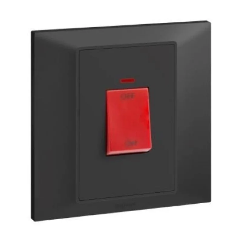 Legrand Double-pole switch for water heater 20A with indicator Anthracite - Legrand Belanko S 617772