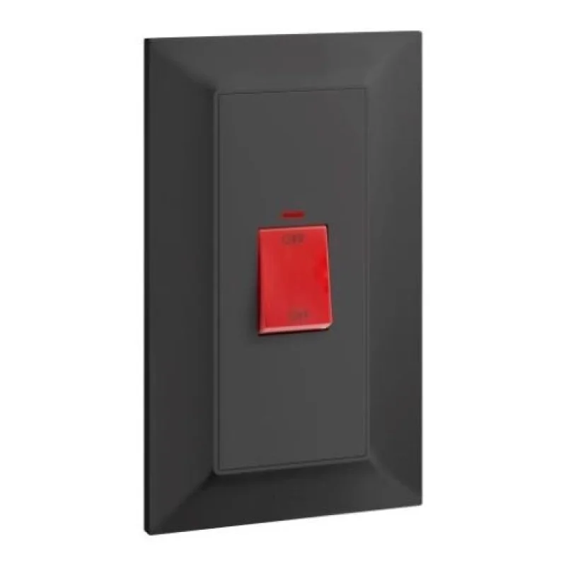 Double-pole switch for water heater 45A 86x146 with indicator Anthracite - Legrand Belanko S 617777