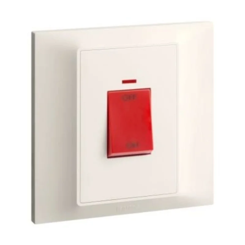 Double-pole switch for water heater 45A 86x86 with indicator Cream - Legrand Belanko S 617876