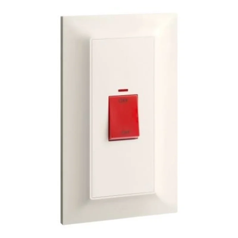 Double-pole switch for water heater 45A 86x146 with indicator Cream - Legrand Belanko S 617877