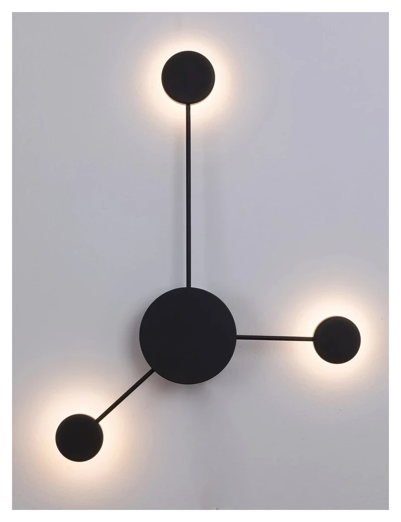 Amadeo – LED wall light in black matt, 520×690mm, 10.5W, 4000K