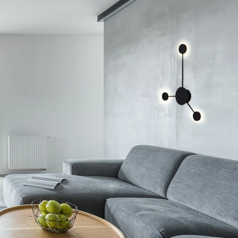 Amadeo – LED wall light in black matt, 520×690mm, 10.5W, 4000K