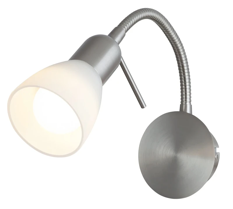 Soma – LED spotlight in satin chrome with white glass, E14, 80×205mm, IP20
