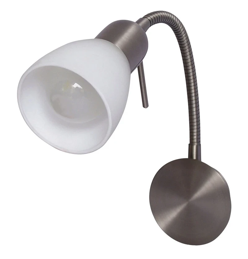 Spotlights Soma – LED spotlight in satin chrome with white glass, E14, 80×205mm, IP20