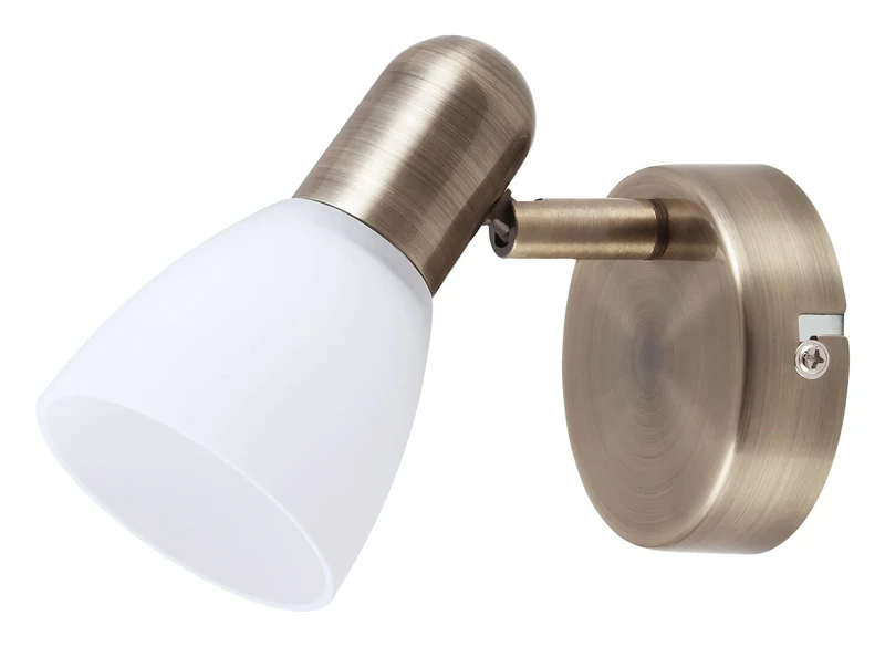 Spotlights Soma – classic spotlight in bronze with white glass, 80×120mm, 1×E14, IP20