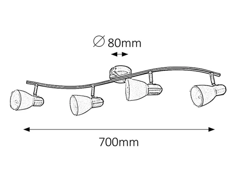 Soma – classic spotlight in bronze with white glass, 700mm, 4×E14, IP20