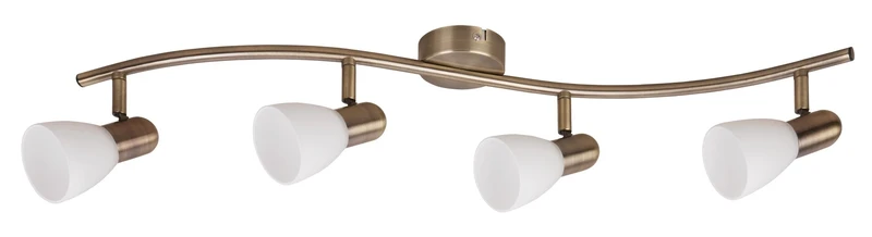 Spotlights Soma – classic spotlight in bronze with white glass, 700mm, 4×E14, IP20