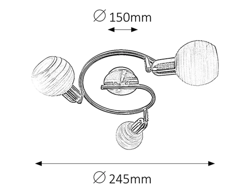 Aurel – ceiling spotlight in satin chrome with white glass, Ø245mm, 3×E14, IP20