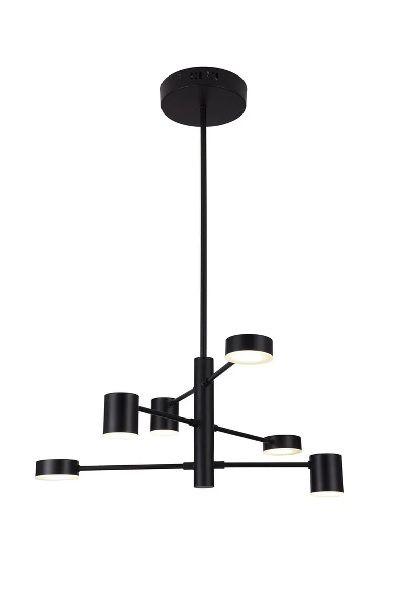 LED Pendants & Chandeliers Solomon – LED pendant in black matt with acrylic elements, Ø570mm, 30W, 4000K