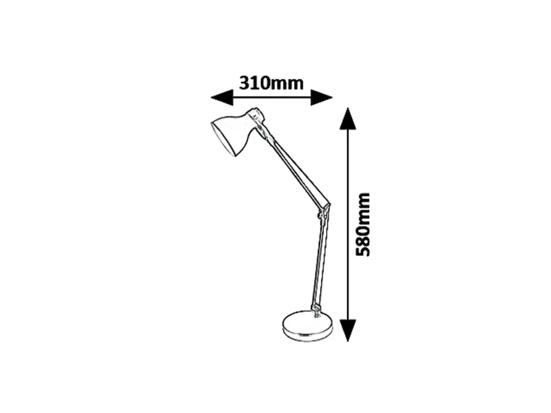 Carter – table lamp in black matt, 310×580mm, 1×E14, IP20