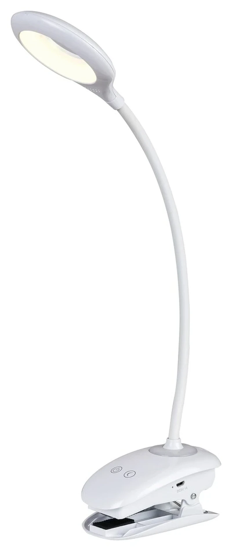 Спотове Harris – LED настолна лампа с щипка в бяло, Ø60мм, 4W, 4000K, димируема