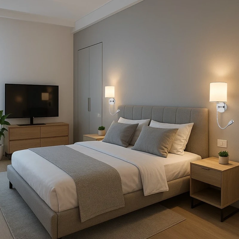 Larkin – LED wall light with lamp for reading in chrome, 160×500mm, 3W+E27, 2800K